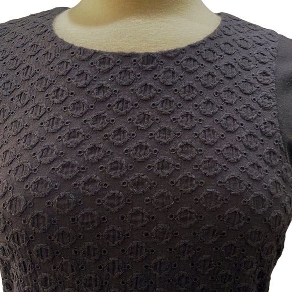 Diane Von Furstenberg Pele Ponte Knit Eyelet Panel Dress Black SZ 8 - Picture 5 of 9
